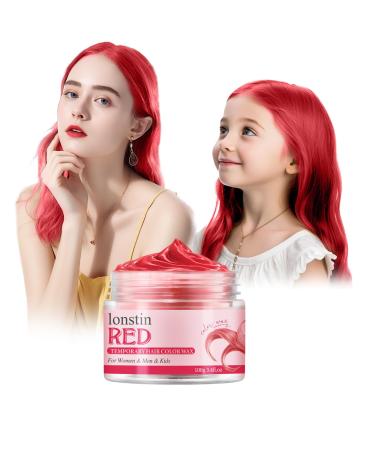 Temporary Hair Color For Kids Blue lonstin Denim Blue Hair Dye Kids Hair Gel Washable Hair Wax Color Paint Wax For Women Men Dark Hair Halloween Christmas Party Girls Birthday (red red)