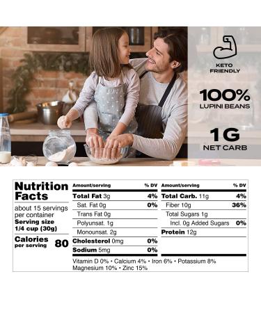 Lupini Flour - Keto & Vegan Friendly Superfood - Non-GMO, Gluten Free - High Protein, Low Calorie & Low Carb - Rich in Fiber & Minerals - 100% Lupin Beans - 16 oz - Buy Online on GoSupps.com