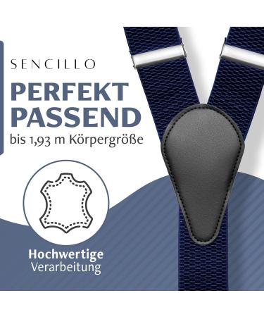 Buy Sencillo Men's Y-Shape Dark Blue Suspenders with Strong Clips | Durable & Stylish International Shipping - Buy Online on GoSupps.com