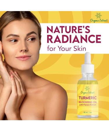 Organic Turmeric Body Oil 1 fl oz / 30 ml | Skin Brightening Essential Oil | Non-Greasy & Ultra-Hydrating Serum | Fights Acne & Evens Tone - Buy Online on GoSupps.com
