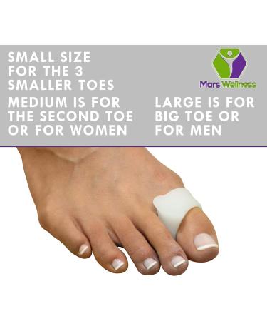 Mars Wellness Gel Toe Separator & Spacers - Bunion & Hammer Toe Corrector - 4 Pack - Small - White - Buy Online on GoSupps.com