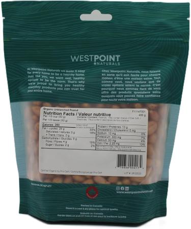 Westpoint Naturals Organic Unblanched Peanuts 400g - Buy Online on GoSupps.com
