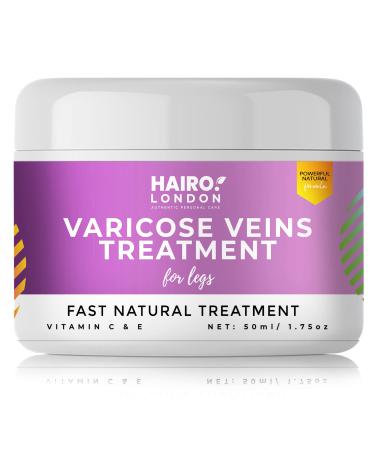 HAIR O Varicose Veins Cream HAIRO London Powerful Natural Varicose Veins Treatment for Legs 50 millilitre