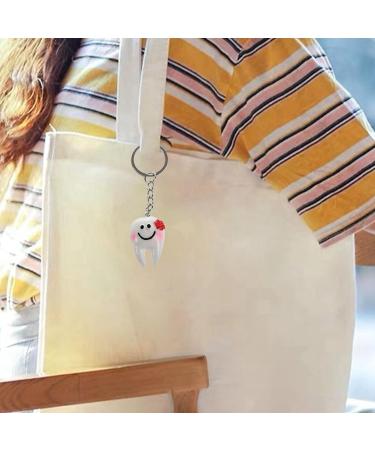 AMIUHOUN 200 Pieces Tooth Shape Keychain Keyring - Perfect Sweet Dental Gift for All Occasions | International Shipping Available - Buy Online on GoSupps.com