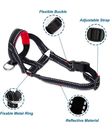 Lepark Reflective Dog Halter & Seat Belt - Prevents Pulling for Small Medium & Large Dogs - Size M Red - Buy Online on GoSupps.com
