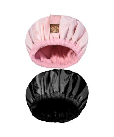 Steam Caps for Hair | Cordless Heat Cap - Flaxseed Conditioning Cap with Shower Caps for Home and Salon Use Cordless Hair Drying Styling Tools Pink