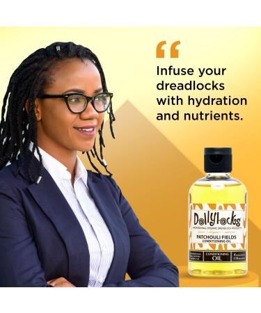 Dollylocks Organic Dreadlock Conditioning Oil - Vegan Moisturizer with Avocado, Jojoba, Coconut & Hemp Seed Oil - Patchouli Fields 4oz - Buy Online on GoSupps.com