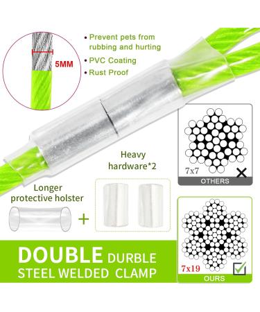 Yard Leash for Dogs - Shock Absorbing 15m Tie Out Cable | Durable Outdoor Leash in Green - Buy Online on GoSupps.com