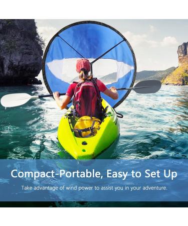 VGEBY 108cm Kayak Boat Wind Sail - Foldable Canoe Downwind Paddle with Storage Bag & Transparent Window - Sailboat Accessories Kit - Buy Online on GoSupps.com