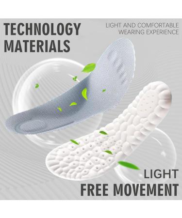 Soft Memory Foam Shoe Insoles for Men - Shock Absorbing 4D Arch Support Inserts Comfortable & Breathable (Size 8-8.5 Gray - Buy Online on GoSupps.com