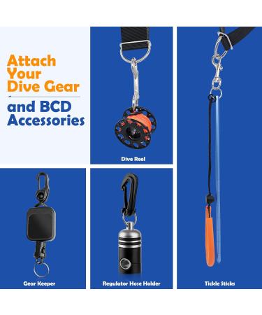 Dawitrly 2Pack Stainless Steel Weight Belt Keeper - 5cm/2'' Serrated Scuba Diving Retainer Stopper with D Ring for BCD Accessories - Buy Online on GoSupps.com