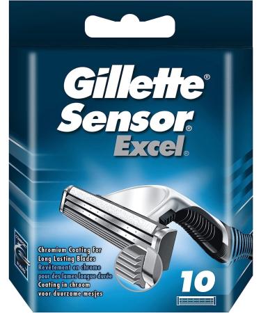 Gillette Sensor Excel Shaving Cartridges for Men Quantity - Pack Of 10