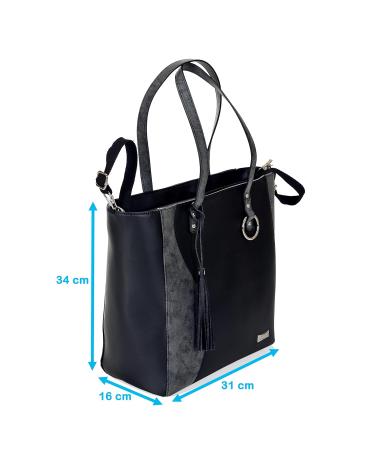 LCP Kids Diaper Bag - Eco Leather Handbag Scratch-Resistant 15L Volume Black - International Shipping - Buy Online on GoSupps.com