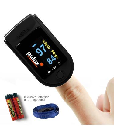 Pulse Oximeter PULOX PO-200 | OLED Display | Black | International Shipping | PZN: 3314928 - Buy Online on GoSupps.com