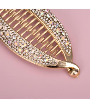 Euvoym 2 Pieces Banana Fish Hair Clip Rhinestone Fashion Banana Fish Combs Tort Toned Comb Long Hair Clips Fish Grip Slide Clip Ponytail Hair Comb Barrettes - Buy Online on GoSupps.com