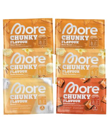More chunky flavor rehearsal bundle 6 x 30 g sample flavor powder for sweet without a lot of sugar and calories with inulin and lactase tested quality - made in germany mixed