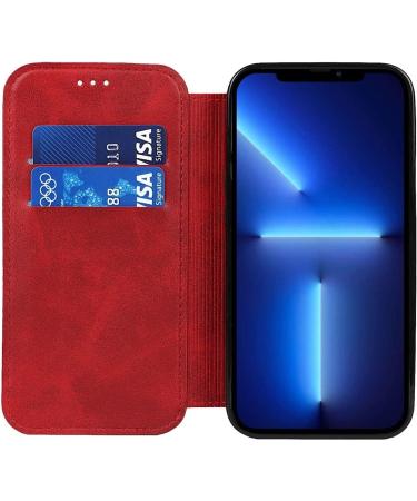BRART Wallet Case for iPhone 13/13 Pro/13 Pro Max PU Leather Magnetic Protective Flip Case Cover with Credit Card Slot Viewing Stand Shockproof TPU (Color : Red Size : 13 mini 5.4") 13 mini 5.4" Red - Buy Online on GoSupps.com