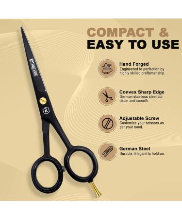 5 Professional Beard And Mustache Scissors with 1 Beard Comb 1 Mustache Comb and Travel Pouch - Prefect Beard Trimming Scissors for All Facial Hair Scissors - Grooming Scissors - Buy Online on GoSupps.com