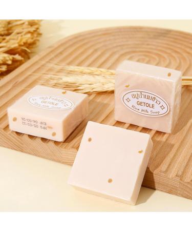 3 Natural Rice Milk Soaps Thai Handmade Rice Soap Whitening Rice Soap with Rice Extract Deep Cleansing and Moisturizing Soap for Skin Whitening - Buy Online on GoSupps.com