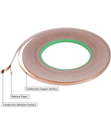 Tifanso Copper Foil Tape with Conductive Adhesive - 1/5 inch x 52yds | For Stained Glass, EMI Shielding, Electrical Repairs, Guitar, Crafting, Garden - Buy Online on GoSupps.com