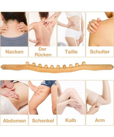 Wood Gua Sha Massage Stick - Maderotherapy Lymphatic Drainage Tool for Full Body Relaxation & Cellulite Relief - Buy Online on GoSupps.com
