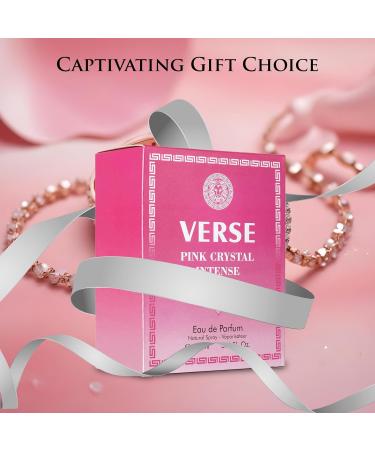 Verse Pink Crystal Intense for Women 3.4 fl Oz - Fruity & Floral Scents of Raspberry Peony Magnolia & Lotus Flowers - Base Notes of Amber Vibrant Musk & Deep Mahogany Wood - Elegant 100ml Bottle - Buy Online on GoSupps.com