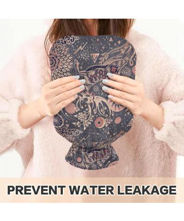 Shop Naanle Vintage Floral Deer Hot Water Bottle - 2L Transparent Heat & Cold Therapy for Pain Relief | Ideal for Bed Hands & Feet - Buy Online on GoSupps.com
