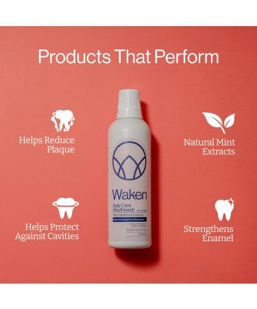 Waken Mint with Strawberry Mouthwash - 100% Natural Flavours - 500 ml (Pack of 1) - Buy Online on GoSupps.com