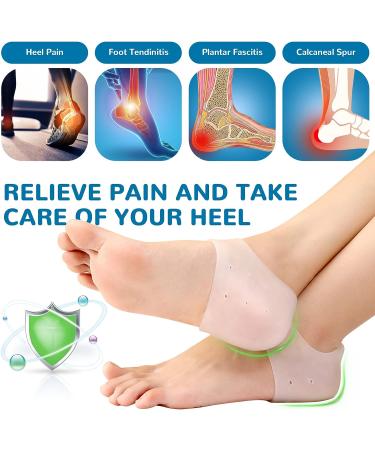 12pcs Silicone Heel Protectors - Gel Cups for Heel Pain Relief | Breathable Cushions for Plantar Fasciitis | Blister Prevention Pads for Men and Women - Universal Fit - Buy Online on GoSupps.com