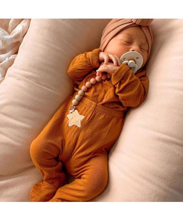 Buy 6-Piece Baby Pacifier Clip Set | Metal & Wood Safe Nuckel Clips for Teething Girls | Stylish Pacifier Chain Accessories - Buy Online on GoSupps.com