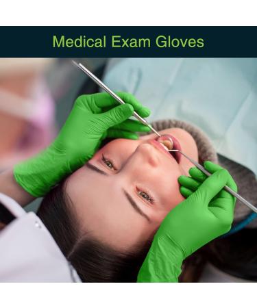 Green Nitrile Disposable Gloves - 50 Count Medium - 3 Mil - Powder & Latex Free - Surgical Grade Exam Gloves - Food Safe - Buy Online on GoSupps.com