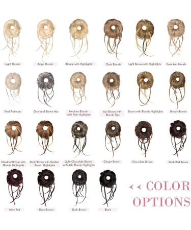 REECHO Super Long Messy Bun Hair Piece Extension - Dark Brown with Golden Brown Highlights - Buy Online on GoSupps.com
