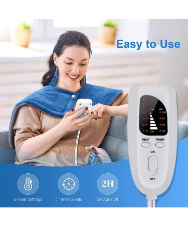 DESUNIC Weighted Heating Pad for Neck and Shoulder Pain Relief - 6 Heat Settings, Auto-Off Timers - Ideal Gift for Mom, Dad, Women, Men - Birthday Gift - Buy Online on GoSupps.com