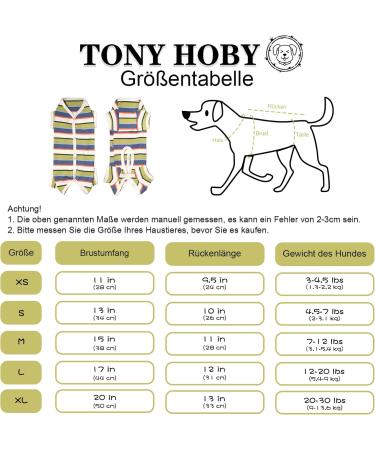 Tony Hoby Dog Suit for Men & Women - Soft Cotton Striped 4-Leg Overall in Blue & White for Comfortable Sleep - Buy Online on GoSupps.com