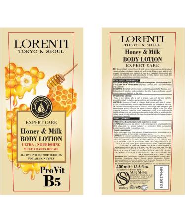 Lorenti Body Cream Lotion | Honey & Milk Body Lotion | Ultra Nourishing Multi Vitamin Repair 400ml - Buy Online on GoSupps.com