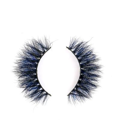 FOXSCOS Blue Black 20MM Colorful False Eyelashes - Cat-Eye Style for Halloween Makeup - Buy Online on GoSupps.com