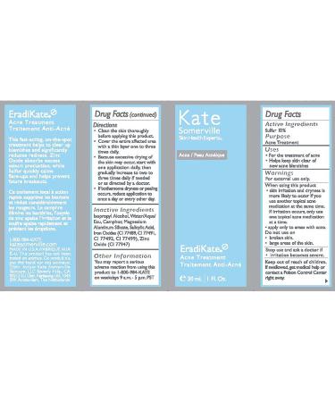 Kate Somerville EradiKate Acne Treatment - 10% Sulfur & BHA Spot Treatment for Clear Skin, 1 Fl Oz - Buy Online on GoSupps.com