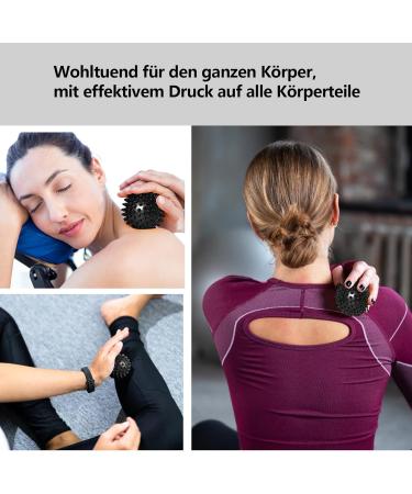 Rymall Trigger Point Presser Massage Device with Hedgehog Ball Painless Muscle Pain Relief Set with Suction Cup & Bag (Black & Blue) for Self-Massage - Buy Online on GoSupps.com