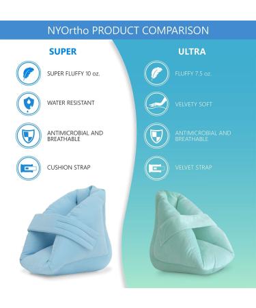 NYOrtho Heel Protector Cushion 1 Pair - Quilted Foot Pillows for Pressure Sores and Injuries - Water Resistant Peachskin Fabric - Universal Size for Standard and Bariatric Patients - Buy Online on GoSupps.com