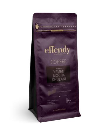 Yemen Mocha Khulani Coffee - 340g (12oz) - Effendy Premium - Certified Grade 1 - Whole Bean - Medium Roast - Bag
