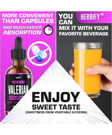HERBIFY Bundle - K2 and D3 Drops & Valerian Root Tincture - Bone Strength & Nervous System Support - Buy Online on GoSupps.com