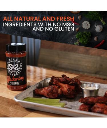 Scholars & Scoundrels Bar & Grill Blackened Seasoning | Cajun Spice for Seafood, Chicken, and Turkey | Gluten-Free & No MSG | 10.25oz - Buy Online on GoSupps.com