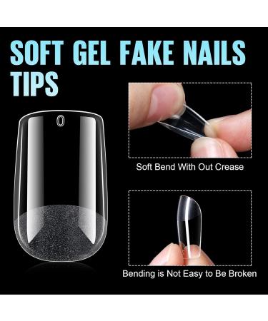 Tomicca Square Short Nail Tips - 240 Pieces Gel Full Cover & Acrylic Pre-shaped Half Matt Tips 12 Sizes for Perfect Gelly Nails - Buy Online on GoSupps.com