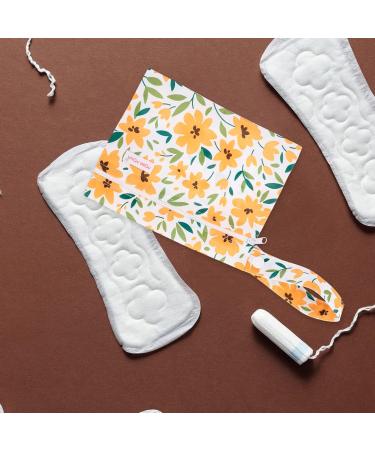 Heallily Floral Print Small Storage Bag Set - Tampon Holder & Organizer for Women | Sky Blue & Violet 2 Pieces - Buy Online on GoSupps.com