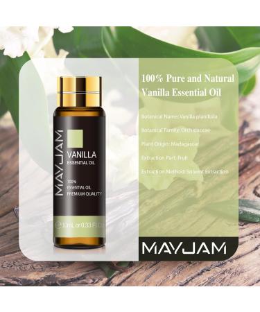 MAYJAM Vanilla Essential Oil 10ML - Aromatherapy Vanilla Oil for Diffuser and DIY Home Use - Buy Online on GoSupps.com