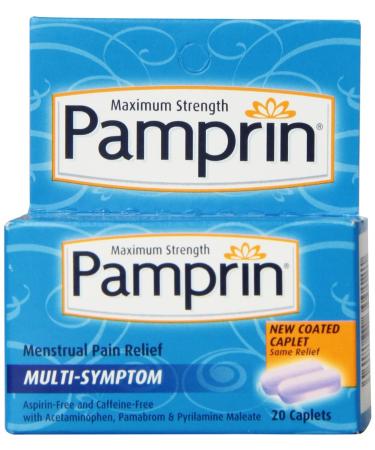 Pamprin, Menstrual Pain Relief Multi-Symptom Caplets, Maximum Strength, 20 Count