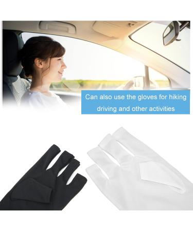 U V Gloves 1 Pair Nail Art Skin Care Fingerless Gloves Protect Hands from Outdoor Sun U V Light Harm(Black) - Buy Online on GoSupps.com