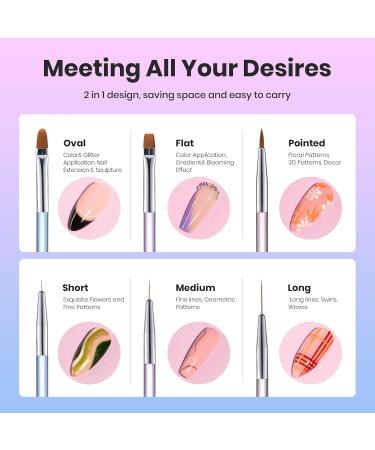 Beetles Professional 3-Piece Nail Brush Set | 2-in-1 Nail Art Liner & Gel Design Pen | Black Oval Brushes for Manicure | Ideal for DIY Nail Art Enthusiasts - Buy Online on GoSupps.com