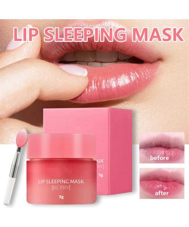 Lip Sleeping Mask with Lip Scrubs Exfoliator & Moisturizer Double Effect Lip Mask Overnight for Dry Lip Masks Treatment Care Cracked Lips Peeling Lip Primer Lip Repair Balm (1Pcs) - Buy Online on GoSupps.com