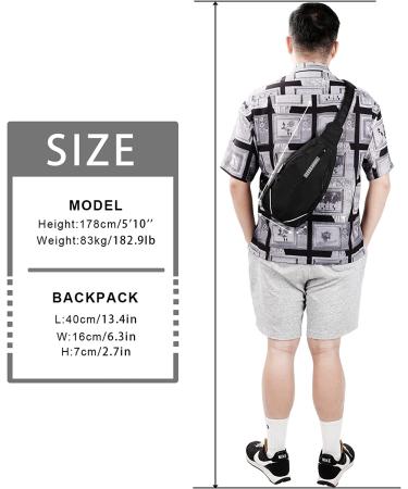 WATERFLY Small Crossbody Sling Backpack - Anti Theft Travel Shoulder Bag Black (Small) - Buy Online on GoSupps.com
